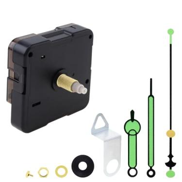 Imagem de MovFlax Kit de mecanismo de relógio silencioso de quartzo com comprimento de eixo de 18 mm (45/64 polegadas) com um conjunto de ponteiros brilhantes de 3,5 polegadas para bricolagem/reparo
