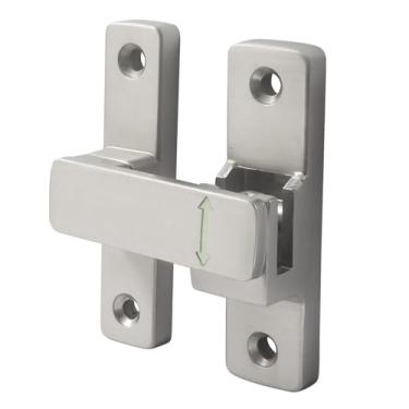 Imagem de LDEXIN Trava dobrável de 90/180 graus, fechadura de porta de celeiro deslizante resistente para portão, celeiro, garagem, jardim, cerca, galpão, janela, armário, prata