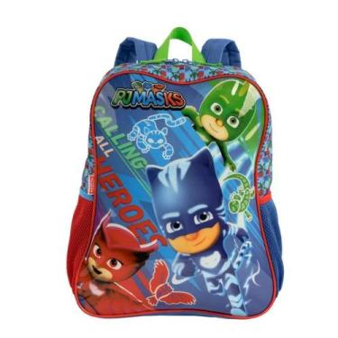 Imagem de Mochila Infantil Costas PJ MASK Grande Heróis Original Sestini, Azul