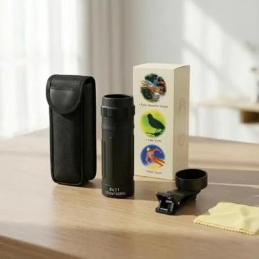 Imagem de Telescópio monocular de alta potência, mira portátil e compacta para adultos | À prova de neblina para observação de pássaros, acampamento, caminhadas, viagens e eventos esportivos | com adaptador