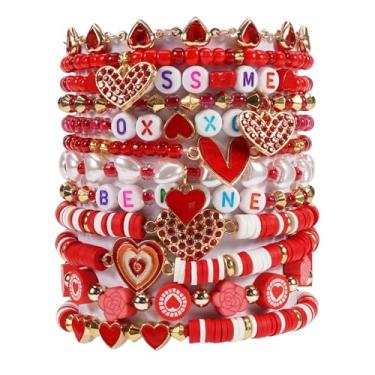 Imagem de Twinfree Pulseira com contas de trevo irlandês do Dia de São Patrício Lucky Kiss Me para mulheres e amigas, One Size, Miçangas, Sem Pedra Preciosa