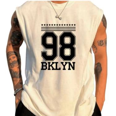 Imagem de Regatas Oversized Camiseta Cavada Masculina Academia Corrida Streetwear 100% Algodão-Masculino