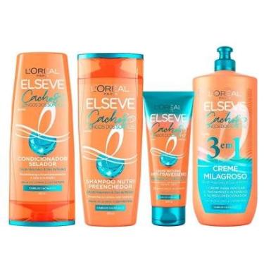 Imagem de Elseve Cachos Longos dos Sonhos Kit - Shampoo + Condicionador + Creme Noturno + Creme 3 em 1 Kit-Unissex