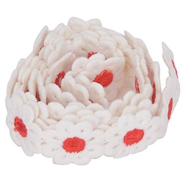 Imagem de Fita de embrulho de renda de poliéster com impressão vermelha de 4 jardas Fita de embalagem de presente DIY Fita decorativa de Natal para festas de fim de ano Decoração de (Tipo 1)