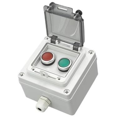 Imagem de KAPPDE AC220V caixa de interruptor de controle de botão à prova d'água para uso externo lâmpada de indicação de partida de parada de emergência caixa de junção de interruptor de autorecuperação (2)