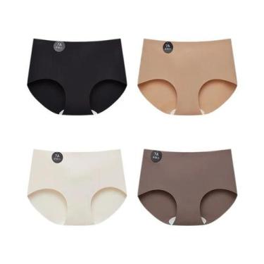 Imagem de Conjunto De 4 Calcinhas De Seda Sem Costura Para Mulheres Confortáveis