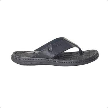 Imagem de Chinelo Masculino Dedo Em Couro Pegada Preto, Preto, 39