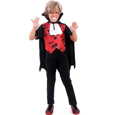 Imagem de Fantasia de Vampiro Conde Drácula Infantil para Halloween M 5-8