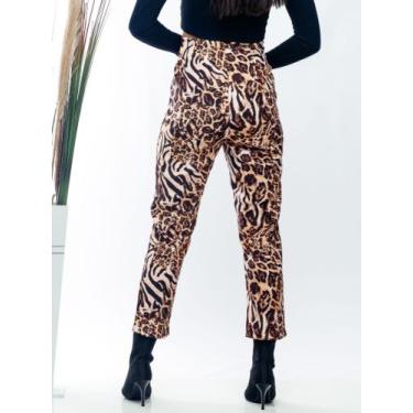 Imagem de Calça Animal Print Alfaiataria A020 - Doutoras Modas, Onça, M