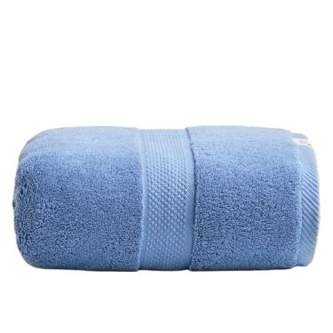 Imagem de Toalha de banho de algodão penteado premium, grande 80 x 160 cm, 800 g de pelúcia grossa, absorção de secagem rápida, tamanho adulto (azul)
