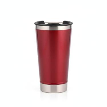 Imagem de Copo Térmico Inox 473ml com Tampa Caneca Isolada Bebida Quente Fria Portátil(VERMELHO)
