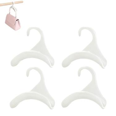 Imagem de Pacote com 4 cabides de bolsa de acrílico, alças para bolsa de mão, organizador de armário para guardar bolsas transversais (branco)