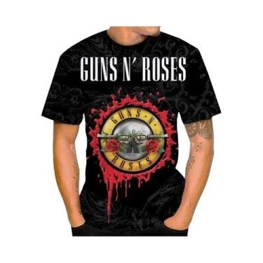 Imagem de Camiseta Masculina Oversized Vintage Guns N Roses Com Estampa 3D, Gola