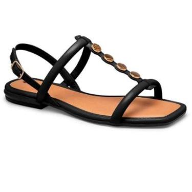 Imagem de Sandália Mississipi Rasteira Tira Central Detalhes Dourados-Feminino