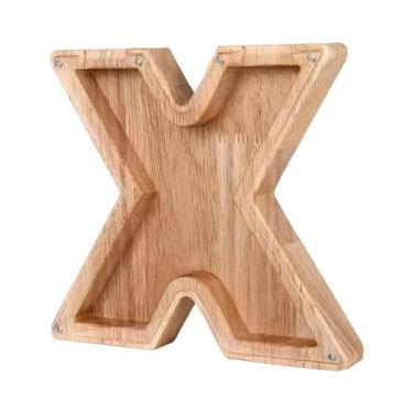 Imagem de Cofrinho De Madeira Com Alfabeto Inglês, 26 Letras, Caixa De Economia 