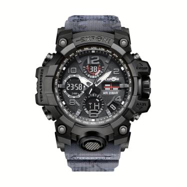 Imagem de Relógio Esportivo Com Duplo Display E Luz Noturna Led Calendário Cronômetro Azul