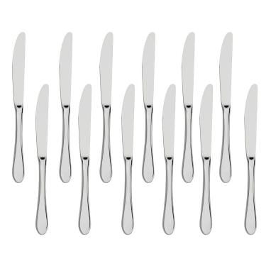 Imagem de Jogo 12 De Facas De Sobremesa Aço Inox Prata Em Casa Tem 18,5cm