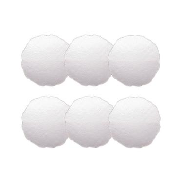 Imagem de Cj 6 Pratos para Sobremesa de Cristal Martelado Transparente C/Borda Dourada Taj 20cm Wolff