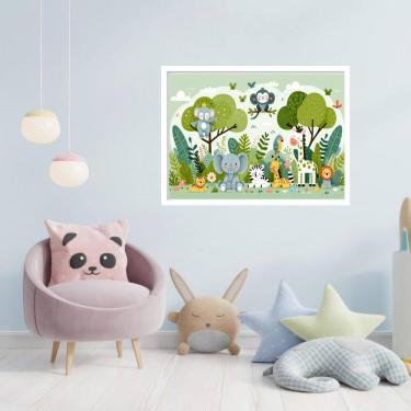 Imagem de Quadro Decorativo Animais Floresta - 50X70Cm