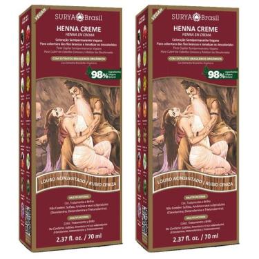 Imagem de Kit 2 Hennas em Creme Natural - Cor Louro Acinzentado - 70ml - Surya B