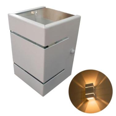 Imagem de Arandela 2 Focos E Frisos Externa Parede Branca com Lâmpada 5w 3000k B