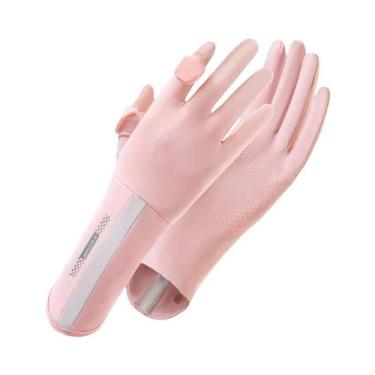 Imagem de Luvas Longas Femininas De Verão Em Seda Gelada Com Proteção Solar Anti