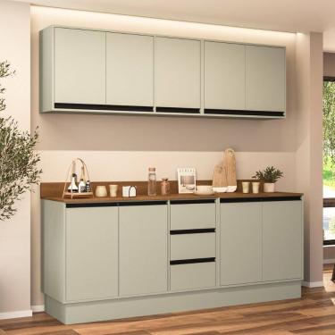 Imagem de Cozinha Modulada 4 Pecas com Tampo e Rodape Koya Politorno