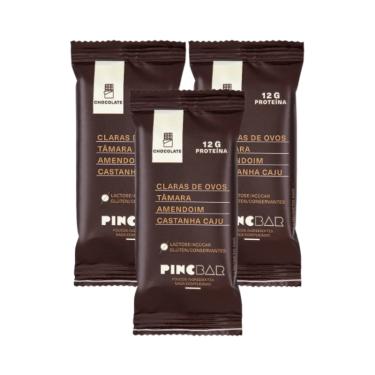 Imagem de Kit 3X: Barra de Proteína Chocolate Sem Açúcar Pincbar 50g
