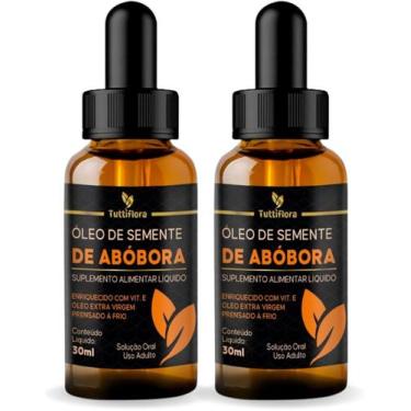 Imagem de 2x Óleo de Semente de abóbora Rico em Vitamina E em Gotas 30ml Tuttifl