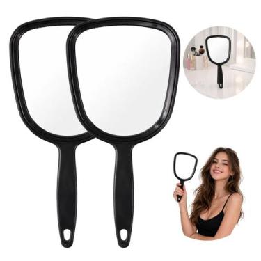 Imagem de 2 Espelhos de Mão Plástico Utilidades P/ Dentista e Salão - Ami, 2