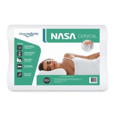 Imagem de Travesseiro Nasa Cervical Anatômico Ortopédico Perfil Médio - VIVA CON