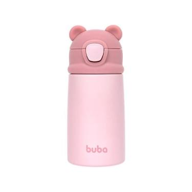 Imagem de Garrafa Térmica Infantil Canudo Parede Dupla Inox 320ml - Buba, Rosa