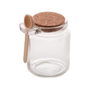 Imagem de Porta Tempero de Vidro com Colher de Bambu e Tampa Rolha 240ml - Lyor,