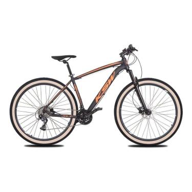 Imagem de  Bicicleta Aro 29 Ksw Xlt 24v K7 Câmbios Shimano Freio Hidráulico Garfo com Trava Pneu Faixa Bege - Preto\Laranja