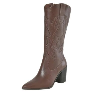 Imagem de Bota Feminina Salto Bloco Media Conforto Country Via Marte