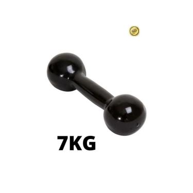 Imagem de Halter Emborrachado 7Kg Musculação/Exercícios/Fitness/Academia.-Unissex