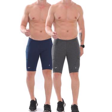 Imagem de Kit 2 Bermudas De Compressão ElementFit com Bolso sem Costura Anti Assadura Masculina-Masculino