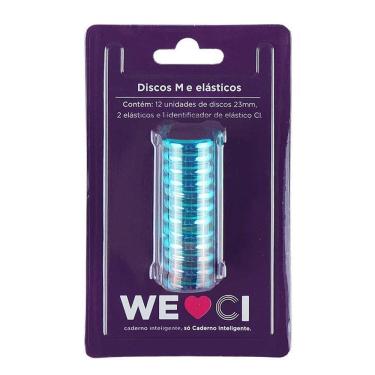 Imagem de Kit Discos M e Elásticos para Caderno Inteligente CI231016 Azul Metálico - CI