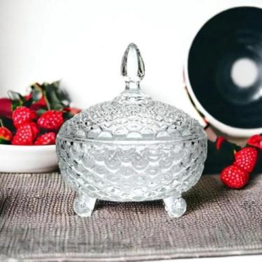 Imagem de Bomboniere Baleiro Com Tampa Vidro Cristal - LWF IMPORTS