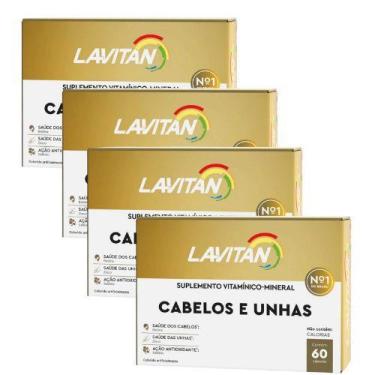Imagem de Kit 4 Lavitan Vitamina Cabelos e Unhas Com 60 Cápsulas - CIMED