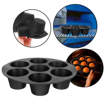 Imagem de Forma para Cupcake Formas de Silicone para Cupcake Reutilizável 7 Divisões para Assar B...