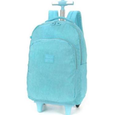 Imagem de MOCHILA ESCOLAR COM RODINHAS UP4YOU  CRINKLE Azul, Média 30x45cm, Azul
