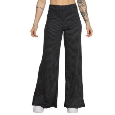 Imagem de Calça Flare Feminina Vekyo – Pantalona Canelada com Fenda e Boca de Sino-Feminino