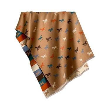 Imagem de Xale Pashmina Com Estampa De Cavalo Elegante, Macio E Quente, Com Fran
