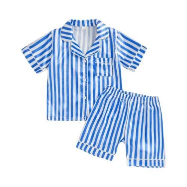 Imagem de Conjunto De Pijama De Verão Para Bebês, Meninos E Meninas, Camisa List