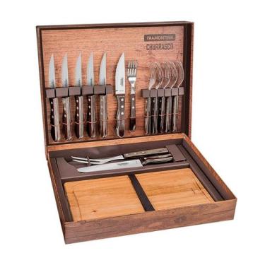 Imagem de Kit Churrasco 15 Peças Tramontina 21198970 Marrom, UNICA