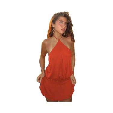 Imagem de Vestido Mini Feminino Halter Sem Costas Com Renda E Bandagem Moda Verã