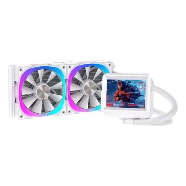 Imagem de Water Cooler Gamer Round5 Notus 240 Argb Com Display Branco