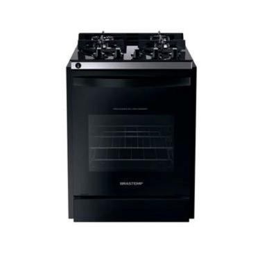 Imagem de Fogão de Embutir 4 Bocas a Gás Brastemp BYO4XAEUNA Mesa de Vidro Preto Acendimento Automático Bivolt Bivolt