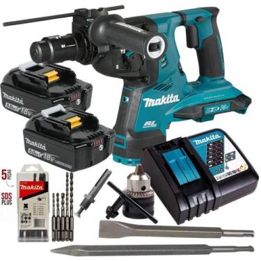Imagem de Martelete Makita Rotativo 2 Baterias 18v 5ah Dhr281z + Carregador Rápi